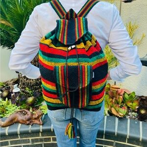 ILLO Backpack, Artisan, Unisex. Drawstring, School Bag, Mexico